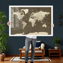 Vintage World Map Canvas Print – Framed Travel Map Wall Art