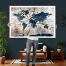 Rustic World Map Canvas Print – Framed Wall Art for Couples, by MyGreatCanvas | Canvas Wall Art Prints | Photo Prints & Wall Decor