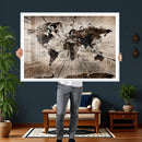 Black and White World Map Canvas Print – Framed Wall Art for by MyGreatCanvas | Canvas Wall Art Prints | Photo Prints & Wall Decor