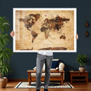 Modern Red and Gray World Map Canvas Print – Framed Wall Art by MyGreatCanvas | Canvas Wall Art Prints | Photo Prints & Wall Decor