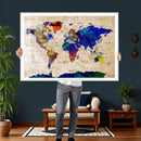 Watercolor World Map Canvas Print – Framed Wall Art for by MyGreatCanvas | Canvas Wall Art Prints | Photo Prints & Wall Decor