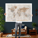 Detailed World Map Wall Art Canvas Print for Home and Office Decor by MyGreatCanvas | Canvas Wall Art Prints | Photo Prints & Wall Decor