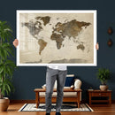 Vintage World Map Canvas Wall Art – Framed Travel Map for by MyGreatCanvas | Canvas Wall Art Prints | Photo Prints & Wall Decor