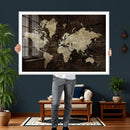 Blue World Map Canvas Wall Art – Framed Modern Travel Map by MyGreatCanvas | Canvas Wall Art Prints | Photo Prints & Wall Decor