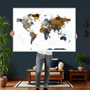 World Map Wall Art Canvas Print, Modern Decorative Framed by MyGreatCanvas | Canvas Wall Art Prints | Photo Prints & Wall Decor