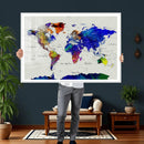Vintage World Map Canvas Wall Art – Framed Travel Map with by MyGreatCanvas | Canvas Wall Art Prints | Photo Prints & Wall Decor