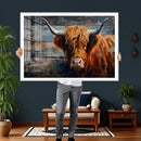 Highland Cow Wall Art Canvas Print, Abstract Rustic Farm by MyGreatCanvas | Canvas Wall Art Prints | Photo Prints & Wall Decor
