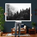 Black White Forest Wall Art Canvas Print, Misty Pine Tree by MyGreatCanvas | Canvas Wall Art Prints | Photo Prints & Wall Decor