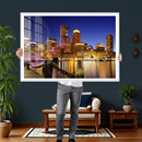 Boston Wall Art Canvas Print, Boston City Downtown Night by MyGreatCanvas | Canvas Wall Art Prints | Photo Prints & Wall Decor