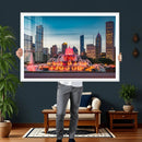 Chicago Wall Art Canvas Print - Chicago City Downtown Night by MyGreatCanvas | Canvas Wall Art Prints | Photo Prints & Wall Decor