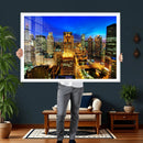 Chicago Wall Art Canvas Print - Chicago City Downtown Night by MyGreatCanvas | Canvas Wall Art Prints | Photo Prints & Wall Decor