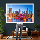 Chicago Wall Art Canvas Print, Chicago City Downtown Night by MyGreatCanvas | Canvas Wall Art Prints | Photo Prints & Wall Decor
