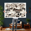 Abstract Texas Longhorn Print - Longhorn Herd Print for by MyGreatCanvas | Canvas Wall Art Prints | Photo Prints & Wall Decor