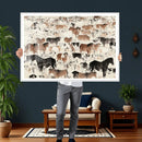 Wild Horses Wall Art Canvas Print - Abstract Farm Longhorn by MyGreatCanvas | Canvas Wall Art Prints | Photo Prints & Wall Decor