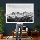 Black and White Mountain Wall Art Canvas Print, Snowy Alpine by MyGreatCanvas | Canvas Wall Art Prints | Photo Prints & Wall Decor