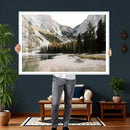 Lake Braies Alpine Landscape Wall Art Canvas Print, by MyGreatCanvas | Canvas Wall Art Prints | Photo Prints & Wall Decor