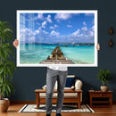 Caribbean Ocean Pier Seascape Wall Art Canvas Print, by MyGreatCanvas | Canvas Wall Art Prints | Photo Prints & Wall Decor