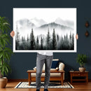 Misty Pine Forest Mountain Landscape Wall Art Canvas Print by MyGreatCanvas | Canvas Wall Art Prints | Photo Prints & Wall Decor