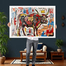Texas Bull Wall Art Canvas Print, Abstract Graffiti Bull by MyGreatCanvas | Canvas Wall Art Prints | Photo Prints & Wall Decor