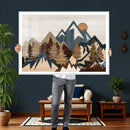 Wood Style Mountain Wall Art Canvas Print, Layered Wood by MyGreatCanvas | Canvas Wall Art Prints | Photo Prints & Wall Decor