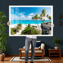 Tropical Beach Wall Art Canvas Print, Palm Tree Ocean by MyGreatCanvas | Canvas Wall Art Prints | Photo Prints & Wall Decor