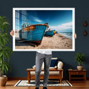 Coastal Fishing Boats Wall Art Canvas Print, Sunset Beach by MyGreatCanvas | Canvas Wall Art Prints | Photo Prints & Wall Decor