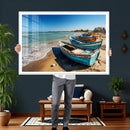 Coastal Fishing Boats Wall Art Canvas Print, Sunset Beach by MyGreatCanvas | Canvas Wall Art Prints | Photo Prints & Wall Decor