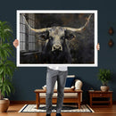 Rustic Longhorn Bull Wall Art Canvas Print – Vintage Western by MyGreatCanvas | Canvas Wall Art Prints | Photo Prints & Wall Decor