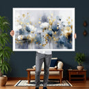 Large Abstract Flowers Wall Art Canvas Print – Gold and Blue by MyGreatCanvas | Canvas Wall Art Prints | Photo Prints & Wall Decor