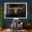 Vintage Longhorn Bull Wall Art Canvas Print – Rustic Western by MyGreatCanvas | Canvas Wall Art Prints | Photo Prints & Wall Decor