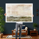 Muted Watercolor Hill Landscape Print — Beige Taupe Cloudy by MyGreatCanvas | Canvas Wall Art Prints | Photo Prints & Wall Decor