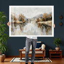Neutral Abstract Lake Landscape Wall Art Canvas Print by MyGreatCanvas | Canvas Wall Art Prints | Photo Prints & Wall Decor