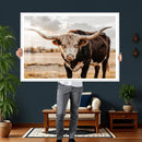 Texas Longhorn Bull Rustic Wall Art Canvas Print, Western by MyGreatCanvas | Canvas Wall Art Prints | Photo Prints & Wall Decor