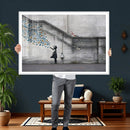 Banksy Girl with Butterflies Street Art Wall Art Canvas by MyGreatCanvas | Canvas Wall Art Prints | Photo Prints & Wall Decor