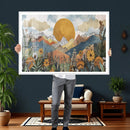 Boho Mountain Landscape Large Wall Art, Horizontal Gold by MyGreatCanvas | Canvas Wall Art Prints | Photo Prints & Wall Decor