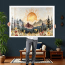 Boho Mountain Landscape Large Wall Art, Horizontal Gold by MyGreatCanvas | Canvas Wall Art Prints | Photo Prints & Wall Decor