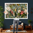 Vintage Birds and Flowers Wide Wall Art: Extra Large by MyGreatCanvas | Canvas Wall Art Prints | Photo Prints & Wall Decor