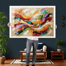 Geometric Abstract Wall Art Canvas Print, Orange Blue by MyGreatCanvas | Canvas Wall Art Prints | Photo Prints & Wall Decor