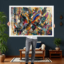 Geometric Abstract Wall Art Canvas Print, Orange Blue by MyGreatCanvas | Canvas Wall Art Prints | Photo Prints & Wall Decor