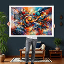 Geometric Abstract Wall Art Canvas Print, Orange Blue by MyGreatCanvas | Canvas Wall Art Prints | Photo Prints & Wall Decor
