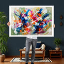 Geometric Abstract Wall Art Canvas Print, Orange Blue by MyGreatCanvas | Canvas Wall Art Prints | Photo Prints & Wall Decor