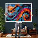 Geometric Abstract Wall Art Canvas Print, Orange Blue by MyGreatCanvas | Canvas Wall Art Prints | Photo Prints & Wall Decor