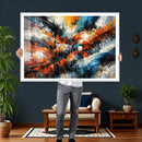 Geometric Abstract Wall Art Canvas Print, Orange Blue by MyGreatCanvas | Canvas Wall Art Prints | Photo Prints & Wall Decor
