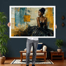 Elegant Woman Canvas Wall Art — Black Gold Gown Fashion by MyGreatCanvas | Canvas Wall Art Prints | Photo Prints & Wall Decor