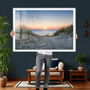 Sandy Dune Path Sunset Canvas Wall Art — Seagulls Beach by MyGreatCanvas | Canvas Wall Art Prints | Photo Prints & Wall Decor