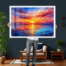 Colorful Knife Ocean Sunset Canvas — Orange Pink Teal by MyGreatCanvas | Canvas Wall Art Prints | Photo Prints & Wall Decor