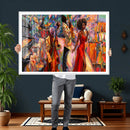 African American Jazz Singer Canvas Art — Red Dress Black by MyGreatCanvas | Canvas Wall Art Prints | Photo Prints & Wall Decor