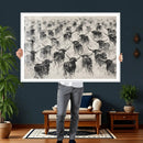 Texas Longhorn Drawing Canvas Wall Art, Western Cattle by MyGreatCanvas | Canvas Wall Art Prints | Photo Prints & Wall Decor