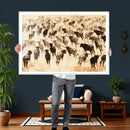 Texas Longhorn Sepia Canvas Wall Art, Western Cattle by MyGreatCanvas | Canvas Wall Art Prints | Photo Prints & Wall Decor