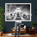 Airplane Wall Art Canvas Print, Black and White Jet Aircraft by MyGreatCanvas | Canvas Wall Art Prints | Photo Prints & Wall Decor